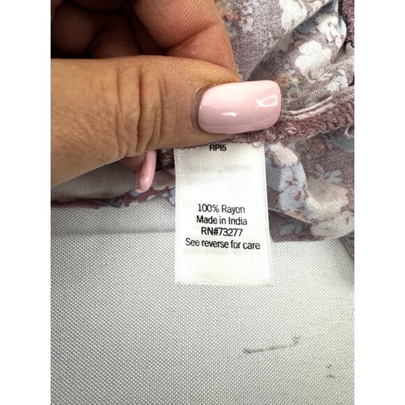 Y2K Floral L Crop Top Cottagecore Coquette Adjustable Ruched Hem Soft Girl Dream - Picture 7 of 8